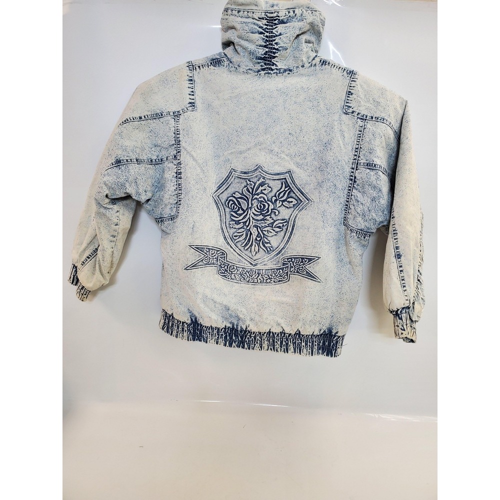 Vintage Gitano Jacket Womens Small Blue Acid Wash Denim Puffer Outerwear 80s - Picture 4 of 7